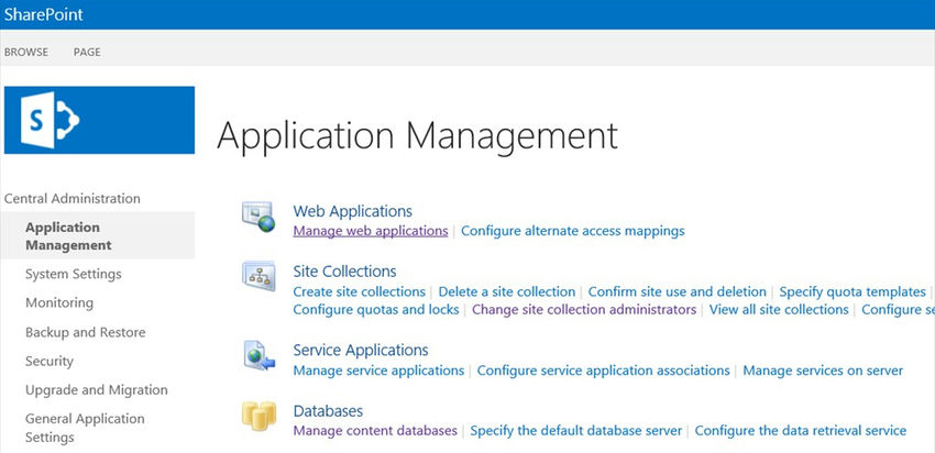Application management